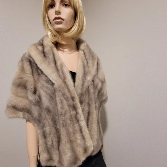 Antique Over coat Jacket Mink Fur Short Cape Excellent condition Genuine Tailor
